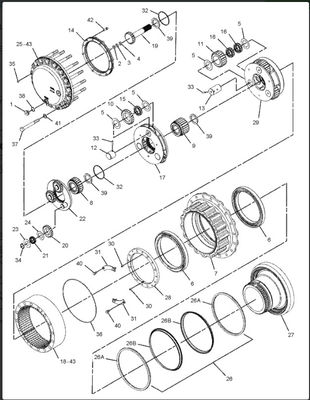 227-6116 227-6796 192-3237 بیل مکانیکی گیربکس مسافرتی Fit CAT320C 320CL گیربکس مسافرتی