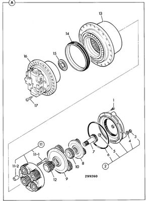05-903825 05 / 903826 05 / 903836 مجموعه کاهش دنده برای JS130 JS145 JS160