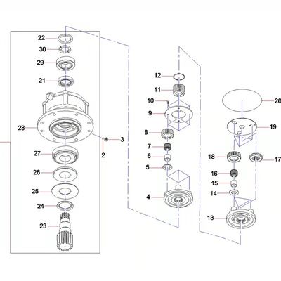 60015194 11323287-1 مجموعه دنده کاهشی Fit SY75 SY135 SY60 PCR-5B-30A