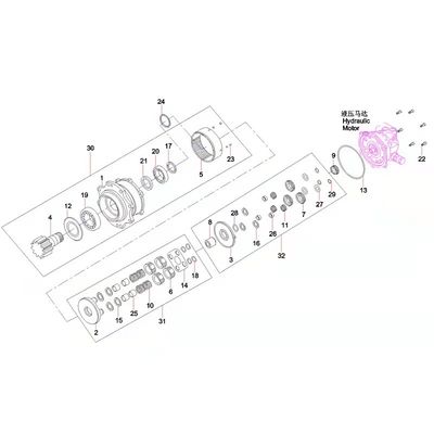 B229900005731 قطعات موتور چرخشی , بیل مکانیکی چرخشی SY50 SY60 SY65 SY65